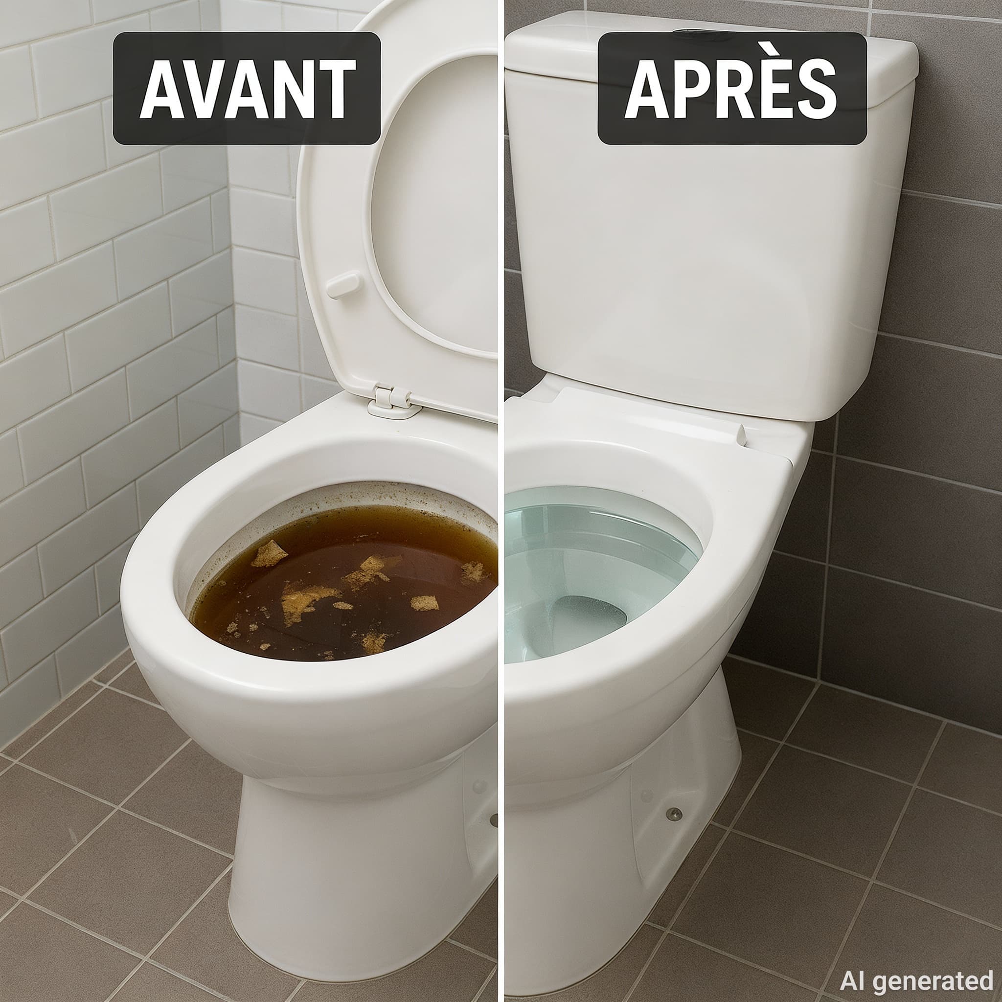 Avant après débouchage WC Strassen